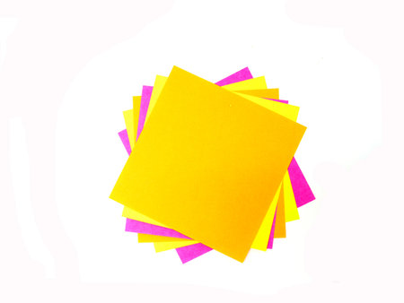 Colorful post note on white background