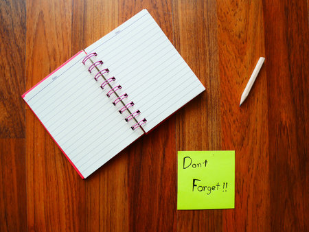 Don't forget post with note book on top view