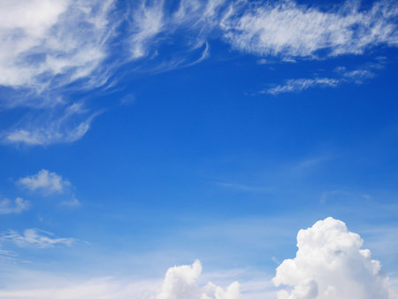Beautiful blue sky and cloud backgroundの写真素材