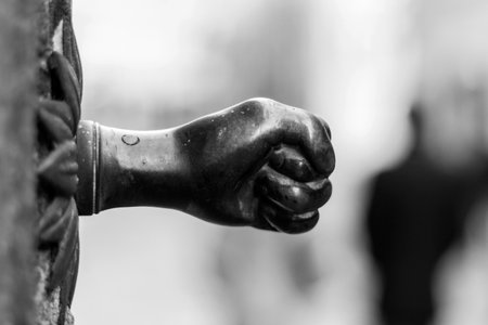 Black Fist, iron, bronzeの写真素材