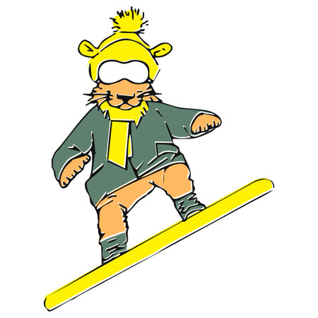 Vector clipart illustration. Vector character tigerのイラスト素材