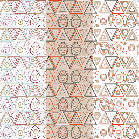 Vector seamless geometric pattern with striped triangles