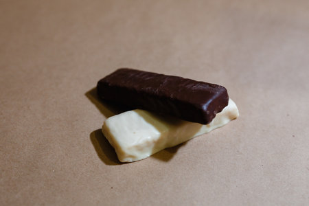 Closeup protein bars on the baking paperの写真素材