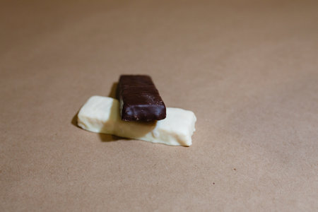 Closeup protein bars on the baking paperの写真素材