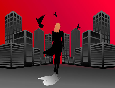 graphics, urban perspective, sad songのイラスト素材