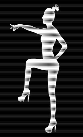 Outline silhouette of a woman, a graphic image, vector for your creativity.のイラスト素材