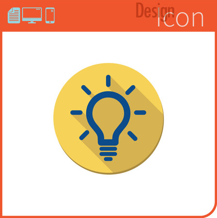Vector icon on white background. Designer trend. Idea icon light bulb.のイラスト素材
