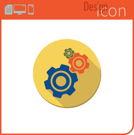 Vector icon on white background. The work of the mechanism. The gear Icon For use on the Web site or application.のイラスト素材