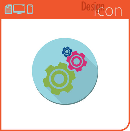 Vector icon on white background. The work of the mechanism. The gear Icon For use on the Web site or application.のイラスト素材