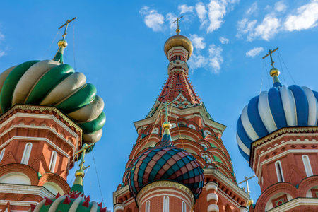 The Domes Of St. Basil's Cathedral. Russia Moscow, Red square.の写真素材