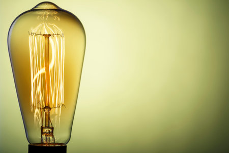 Light bulb retro. Edison's Light. Place for Your text.の写真素材