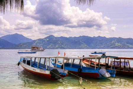 Gili Air Island in the Indian Ocean. 01/03/2017 The vicinity of the Ferry pier.のeditorial素材
