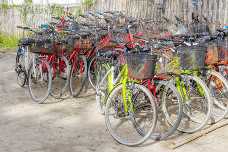 Gili Air Island in the Indian Ocean. 03.01.2017 bicycle rentalのeditorial素材