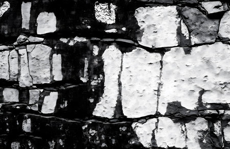 texture, background. The wall is painted with black and white paint.の素材