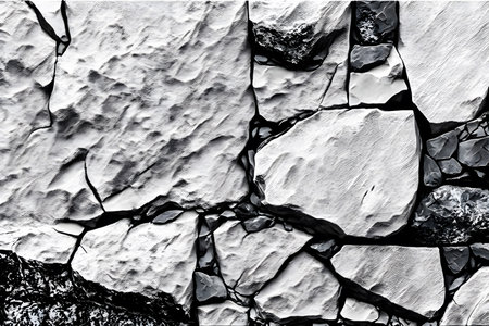 Black and white stone wall texture. Abstract background and texture for design.の素材
