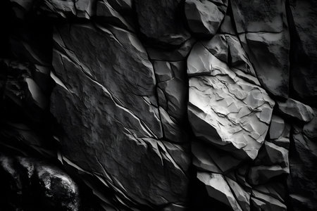 Black and white stone wall texture. Abstract background for design. monochrome.の素材