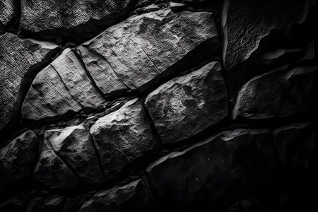 Black stone wall texture. Abstract background and texture for design. Toned.の素材