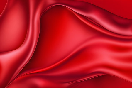 Red satin or silk background with some smooth folds in it.の素材