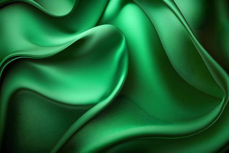 Green satin background with some smooth lines in it (3d render)の素材