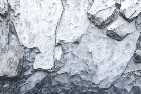 The texture of the stone wall is covered with a layer of ice.の素材