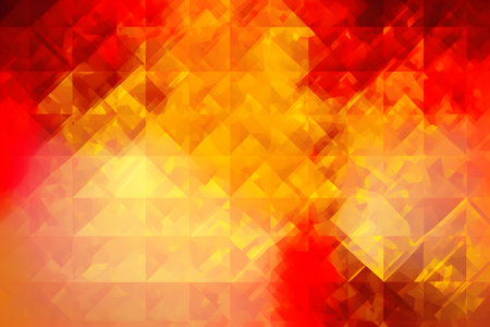 Abstract polygonal background. Vector illustration. Orange, yellow, red colors.の素材