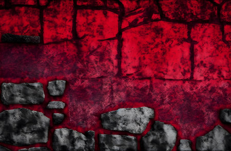 Grunge brick wall texture background with some damage on it.の素材