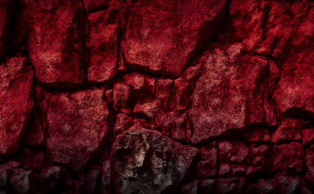 Abstract background of stone wall texture for design. Red color tone.の素材