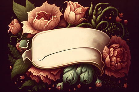 Vintage floral background with place for your text, vector illustration.の素材