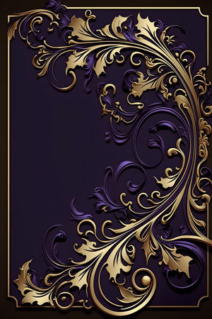 Illustration background with gold ornament for various design artwork in classic styleの素材