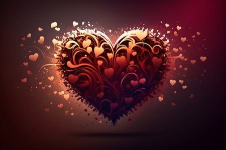 Valentine's day background with heart-shaped elements. Vector illustration.の素材