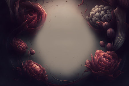 Abstract grunge floral background with space for your text, 3D illustrationの素材