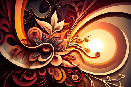 Abstract fractal background, digital artwork for creative graphic design. Computer-generated graphics.の素材
