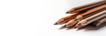 Pencils isolated on white background. Back to school concept.の素材