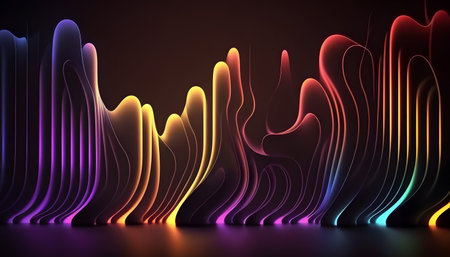 3d rendering of abstract neon background. Futuristic technology style.の素材