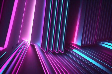 3d render, abstract background, neon lines, ultraviolet light, ultraviolet lightの素材