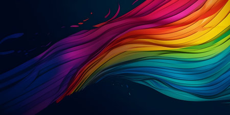 Rainbow colors abstract background. 3d rendering, 3d illustration.の素材