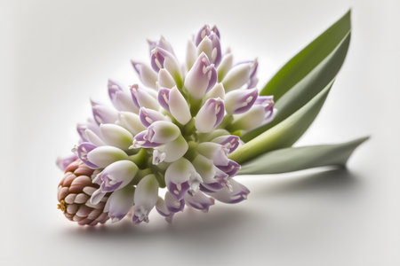 Beautiful bouquet of hyacinths on white background, closeupの素材