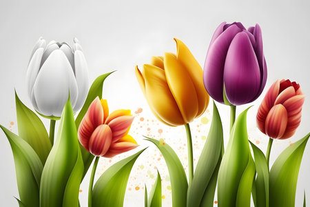 Tulips flowers background. Vector illustration. Eps 10 vector files.の素材