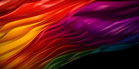 Colorful abstract background of flowing fabric. 3d rendering, 3d illustration.の素材