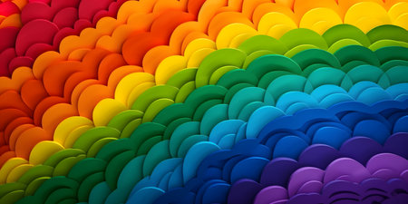 Rainbow abstract background. 3d rendering, 3d illustration.の素材