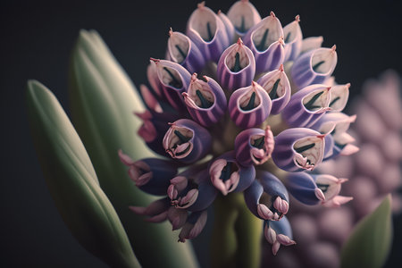 Close up of hyacinth flower with filter effect retro vintage styleの素材