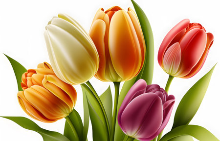 Tulips. Bouquet of tulips. Vector illustration.の素材