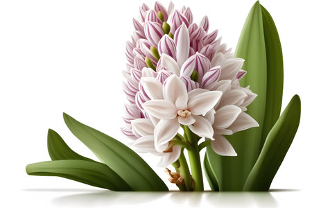 Beautiful hyacinth flower isolated on white background. Vector illustration.の素材