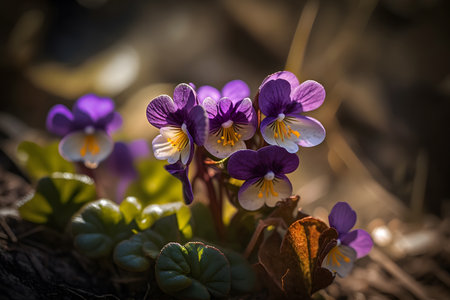 Viola tricolor is a spring flowering plant in the family Violaceae.の素材
