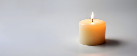 Candle on a white background with copy space. 3d renderingの素材