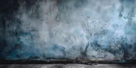 Old grunge wall with blue plaster. Abstract background for design.の素材