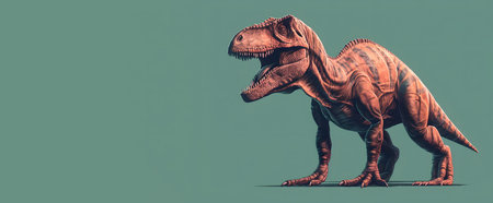 Dinosaur Triceratops on green background. 3d renderingの素材