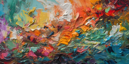 Abstract oil painting. Colorful background. Oil paints on canvas.の素材