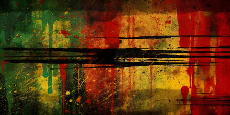abstract grunge background with some stains on it and a rainbow flagの素材