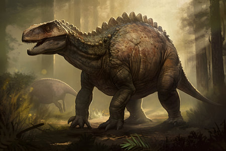 Tyrannosaurus rex in the forest - 3d renderの素材